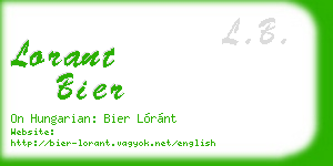 lorant bier business card